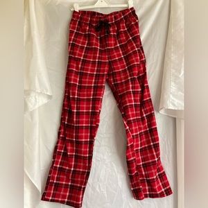 NWOT Mens Flannel Plaid Red Black & White Pajama Bottoms Open Trails sz M